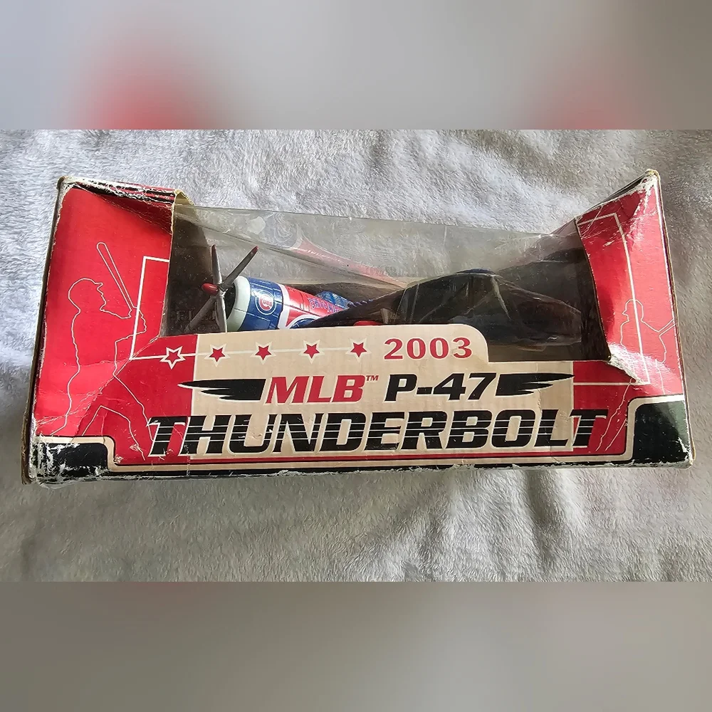 MLB P-47 Thunderbolt die-cast model airplane in the Chicago Cubs